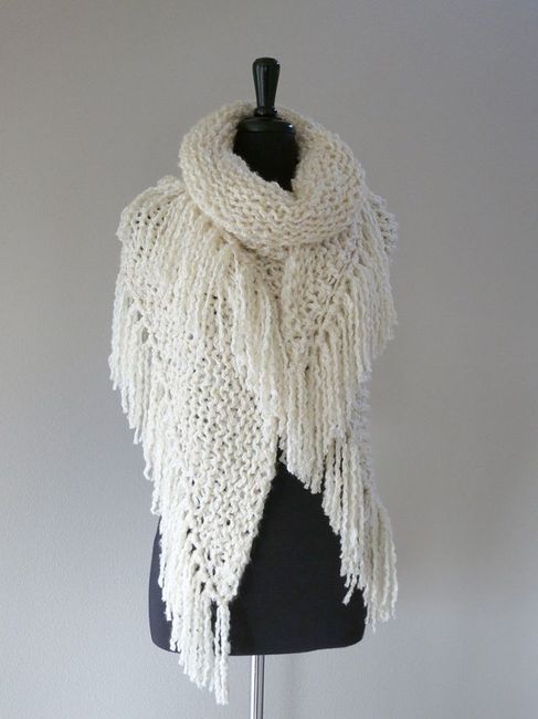 Wool knitted shawl