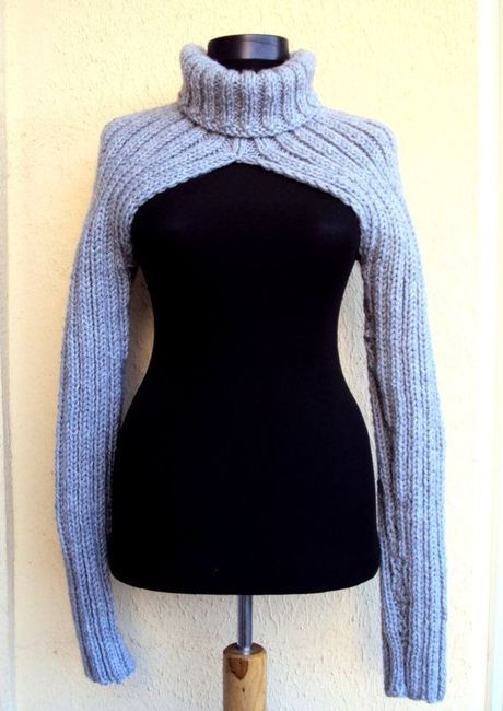 Wool knitted shoulder shrug