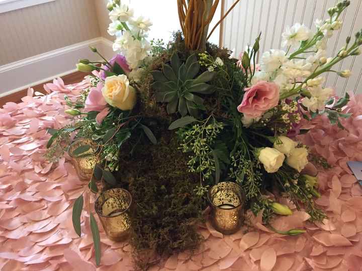 Sneak peak of our centerpieces!