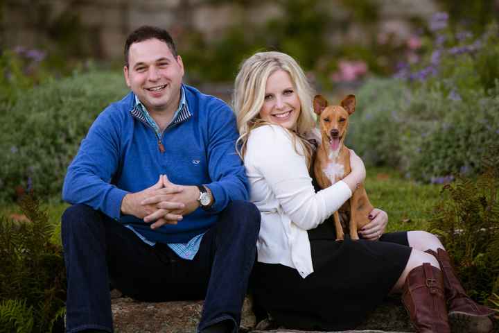 Fur babies with engagement/wedding photos