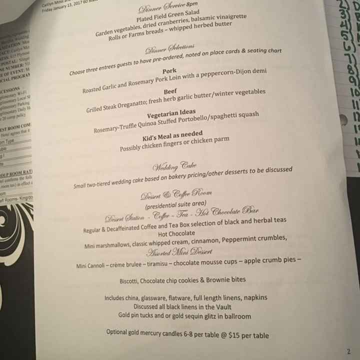 Pricing for catering