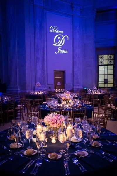 Uplight colors for navy blue and gold wedding?