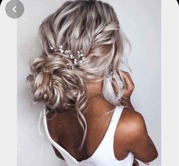 Potential Hairstyle #1 (Messy curly bun with baby's breath) 
