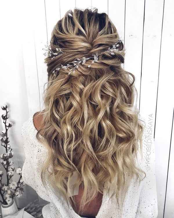Potential Hairstyle #2 (Curls, half-up/half-down with baby's breath etc) 