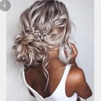 Potential Hairstyle #1 (Messy curly bun with baby's breath) 