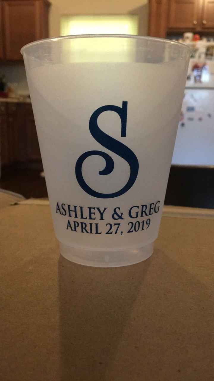Cup favors for reception. - 1