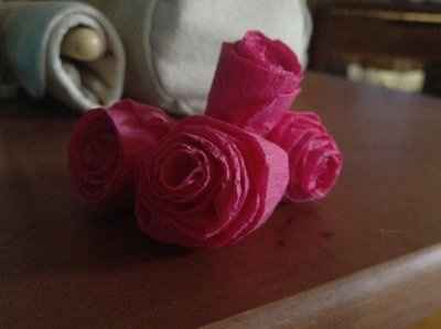 Started my tissue paper rosettes!