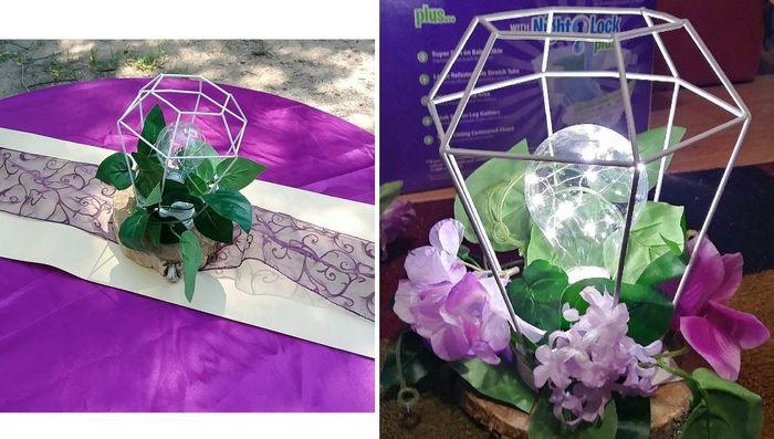Left shows w/ paper runner and Right is a close up w/ flowers