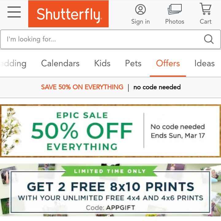 Shutterfly: Everything 50% Off!! - 1