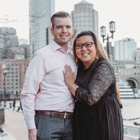 Engagement night at the water front in Boston. 