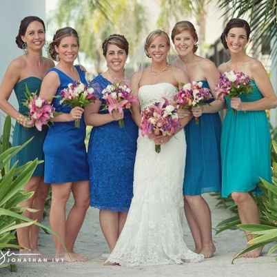 Mismatched bridesmaid attire