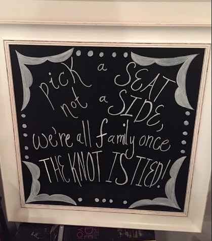 Ceremony seating sign