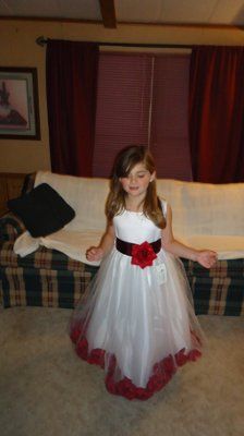 My flower girl in her dress!  Pics
