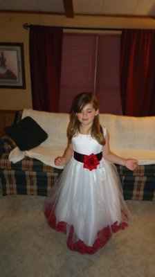 My flower girl in her dress!  Pics