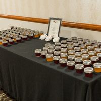 Favors were strawberry and peach jam made by me and my Mom. They also served as seating #'s