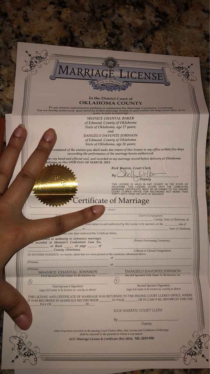 Marriage License! Check! - 1