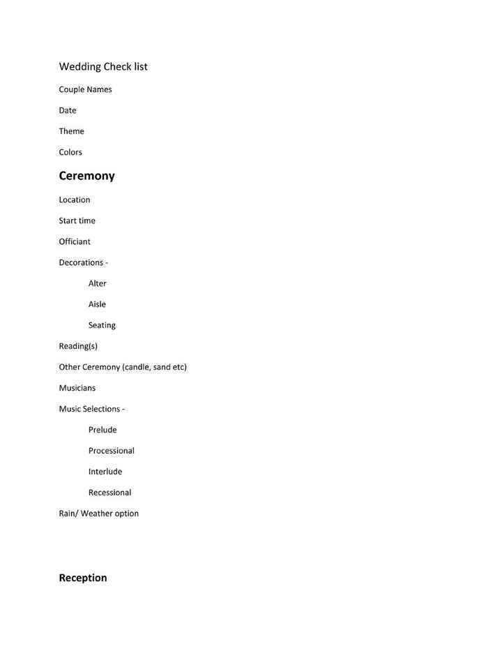 Check lists