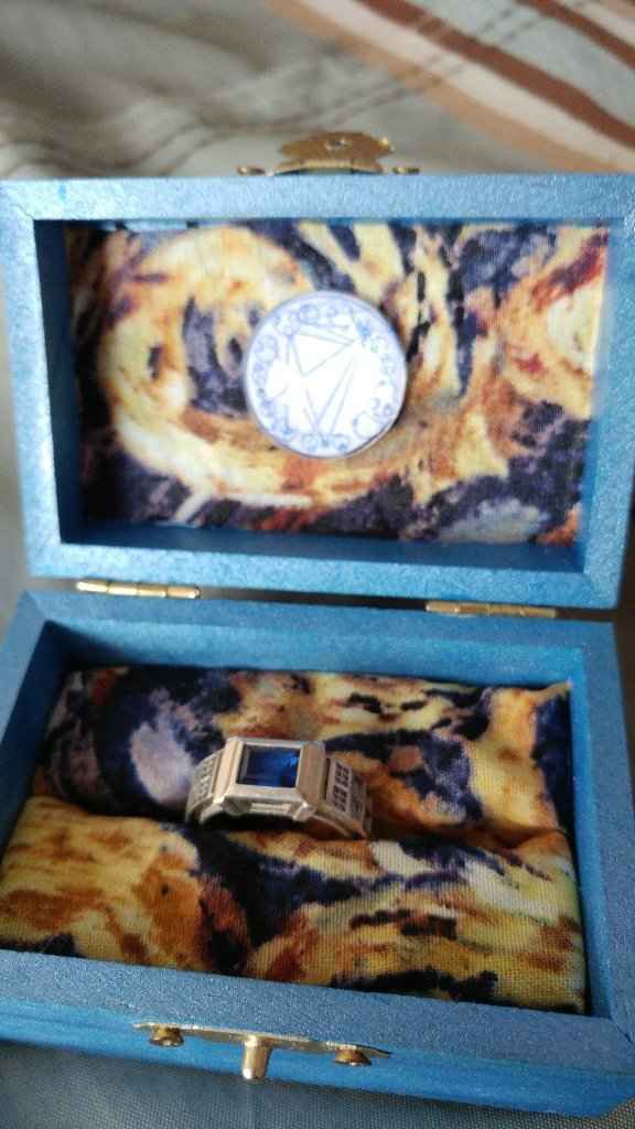 My Ring in the custom box. 