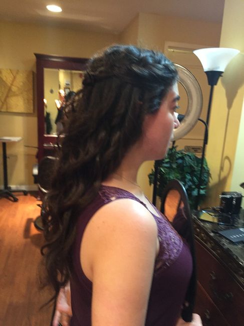 Waterfall braid with curls 9