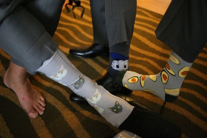 I got DH socks with our cats on them since he was sad they wouldn't be there