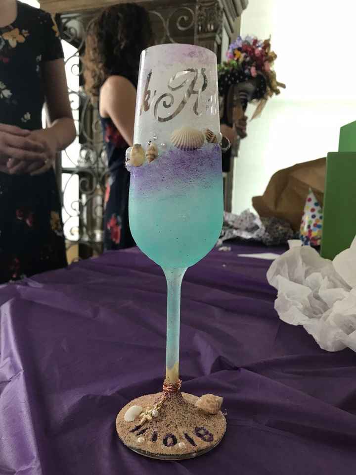 The amazing toasting flutes my honorary BM made us, she's so talented!