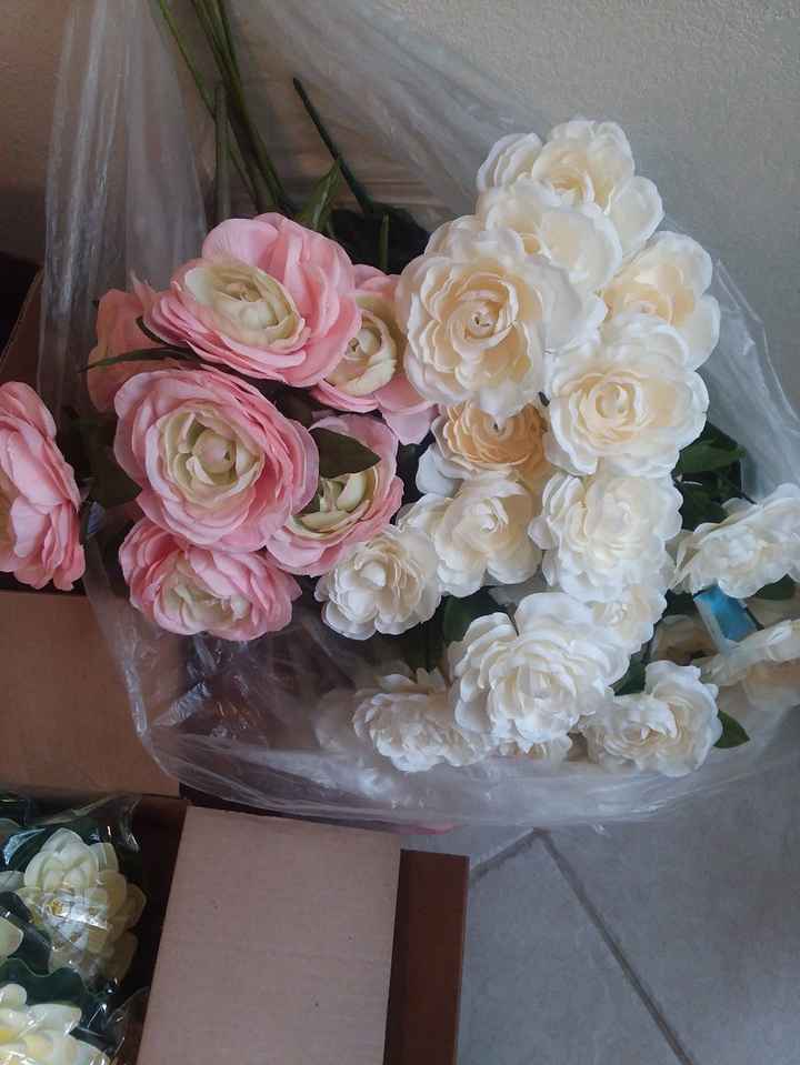 My silk flowers from Joann's Fabrics 