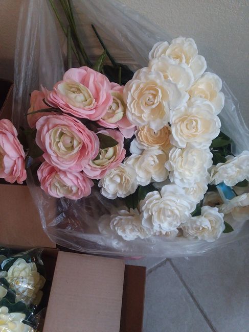 My silk flowers from Joann's Fabrics 