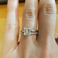Emerald cut wedding band