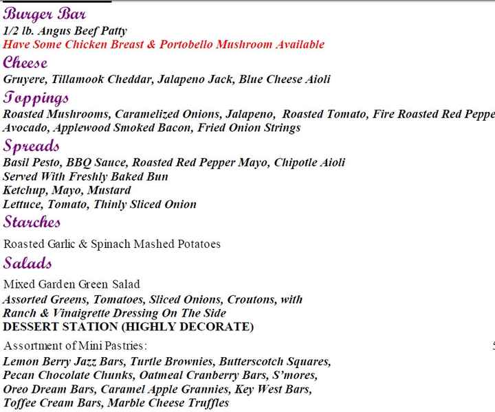 Spinoff! Lets hear your menu!