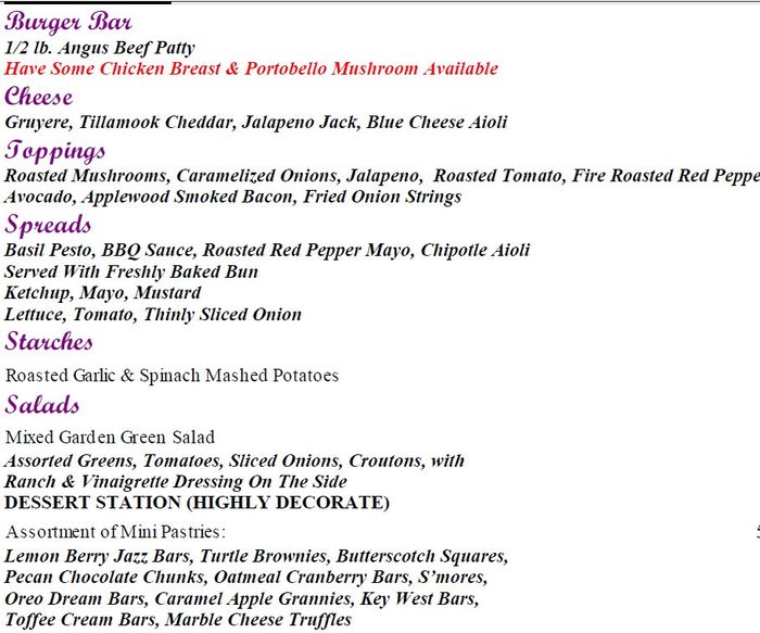 Spinoff! Lets hear your menu!