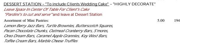 Dessert bar breakdown