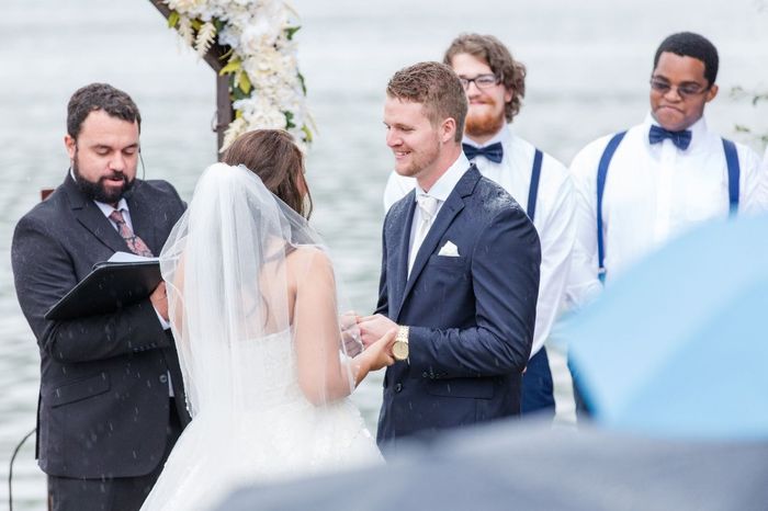 Reciting his vows (while trying to not lose his crap)