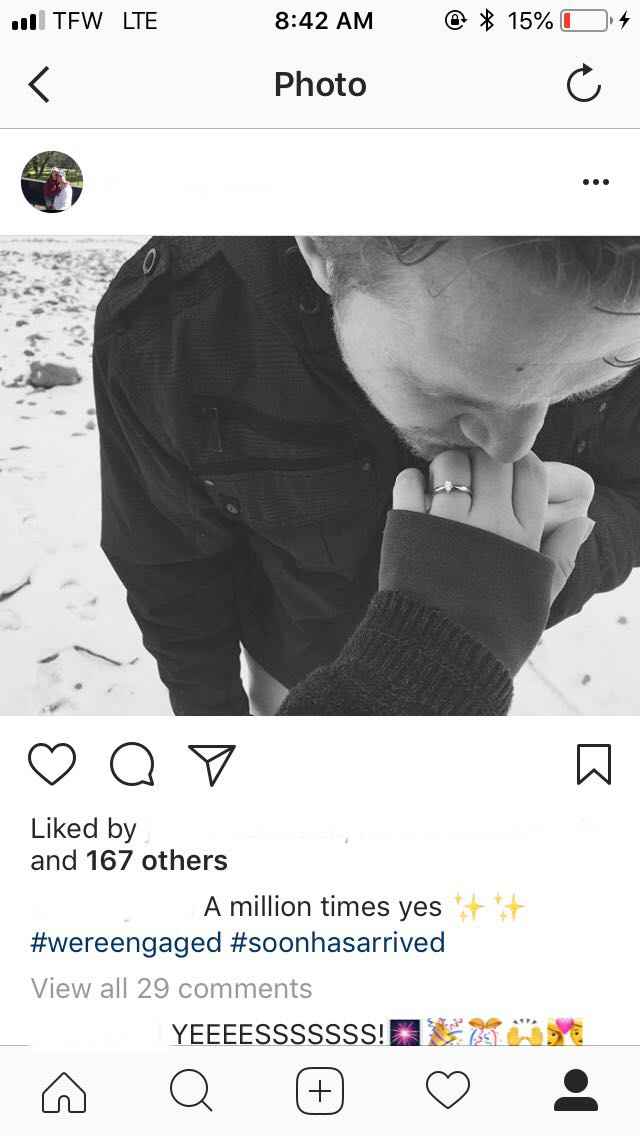 Did you announce your engagement on social media? - 1