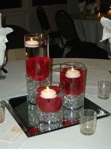 Black and red centerpieces