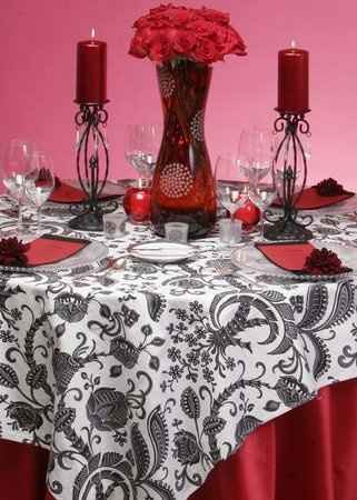 Black and red centerpieces