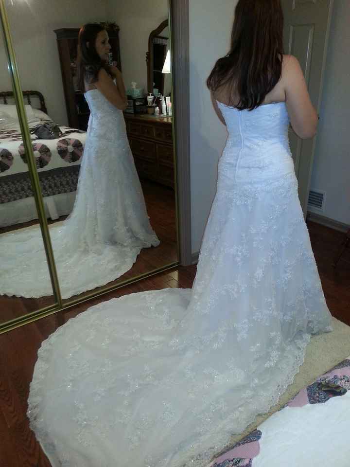 Cutting off train? Outside wedding