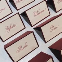 place cards burgundy wedding name cards