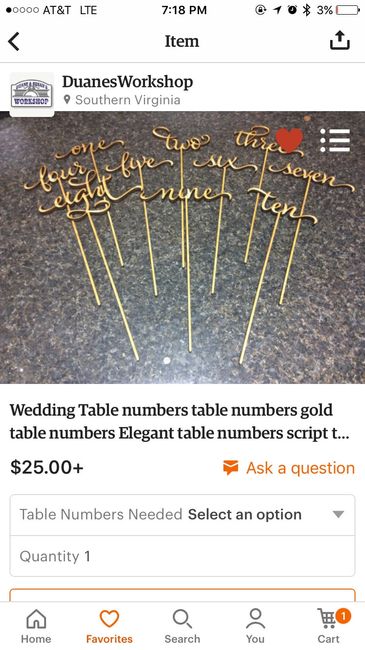 Table Numbers