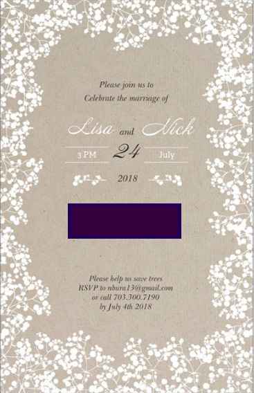 Wedding Reception Invite