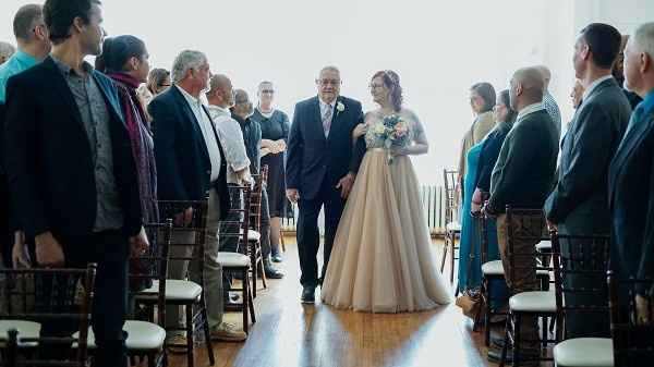 My dad walking me down the aisle