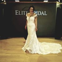 Here's a picture of me in my dress!!! He has not seen it and will not see it until I'm walking down 