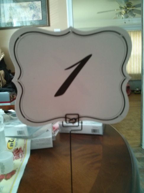 Finished table numbers and stands!!