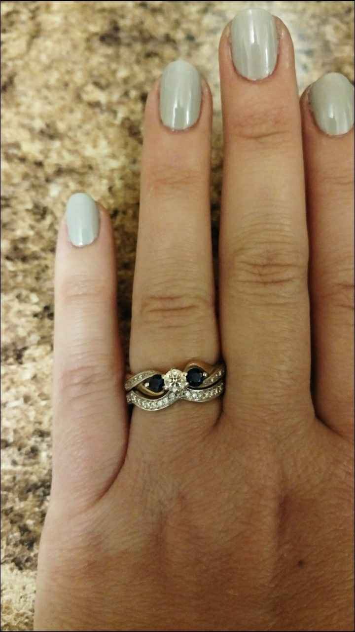 Three stone E-ring? Let's see your wedding band!