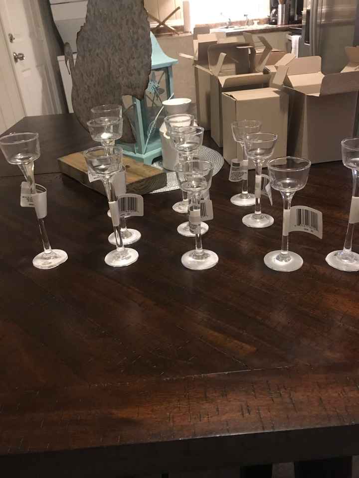 Stemmed Glass Tealight Holders - 1