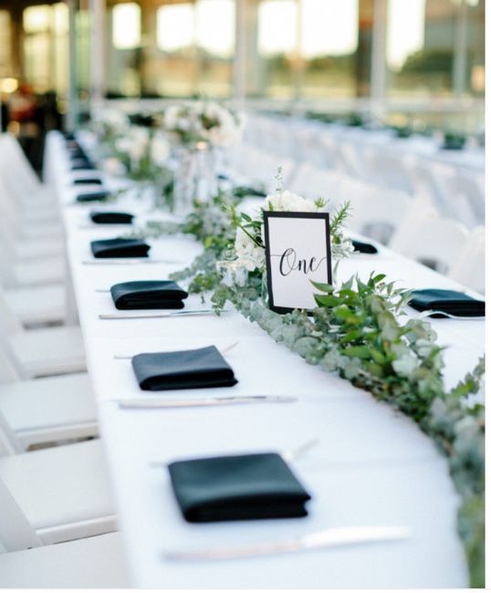 Flower greenery clippings as table runner 6