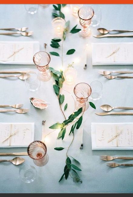 Flower greenery clippings as table runner 7