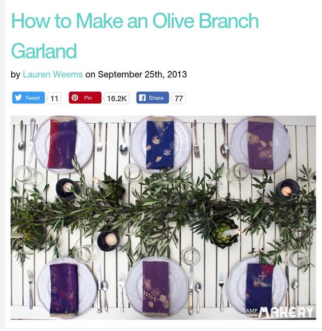 Flower greenery clippings as table runner 9