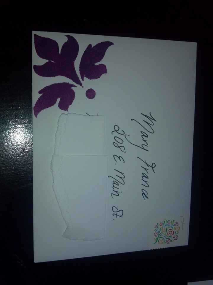 Pic* My special envelopes for save the dates. Just a sponge and paint!