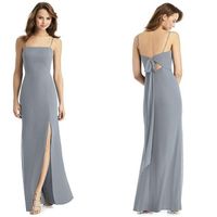 Stella Tie-Back Chiffon Trumpet Dress