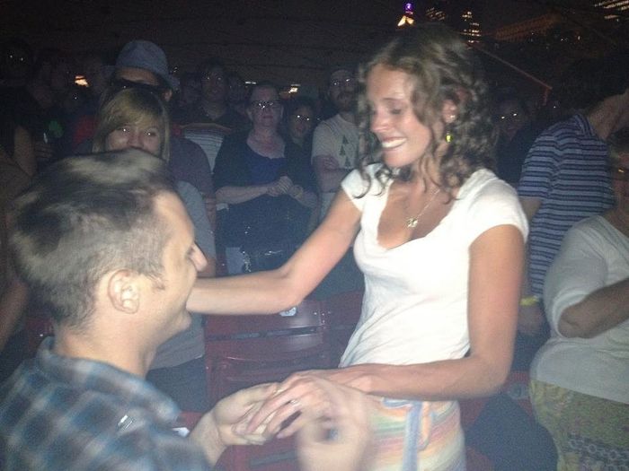 Pictures of him "popping the question"
